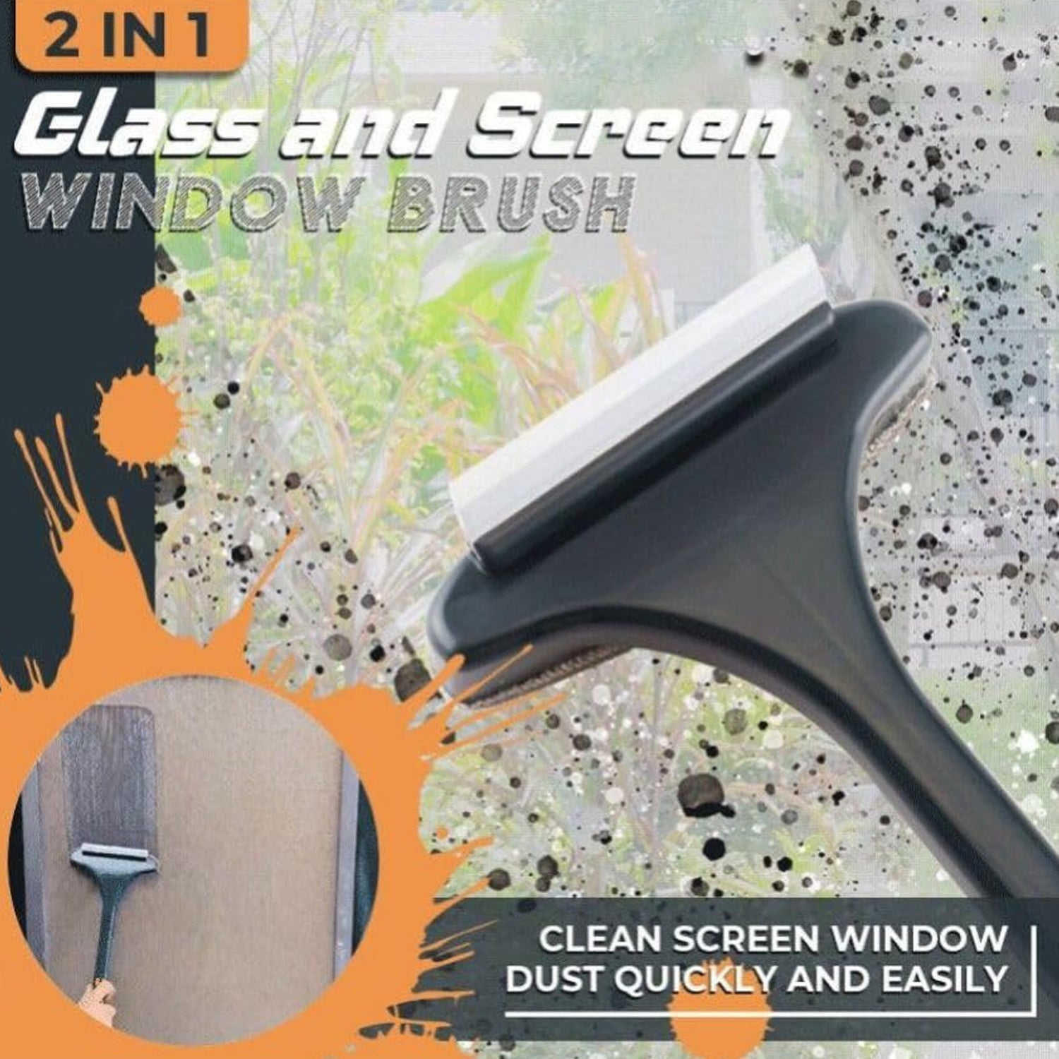 Brush 2 in 1 Mesh Cleaning Brush & Wiper with Extended Handle Window Cleaning Brush Net Cleaner,Magic Window Cleaner Brush, Window Mesh Cleaner (1 Pc) Brush 2 in 1 Mesh Cleaning Brush & Wiper with Extended Handle Window Cleaning Brush Net Cleaner,Magic Window Cleaner Brush, Window Mesh Cleaner (1 Pc)